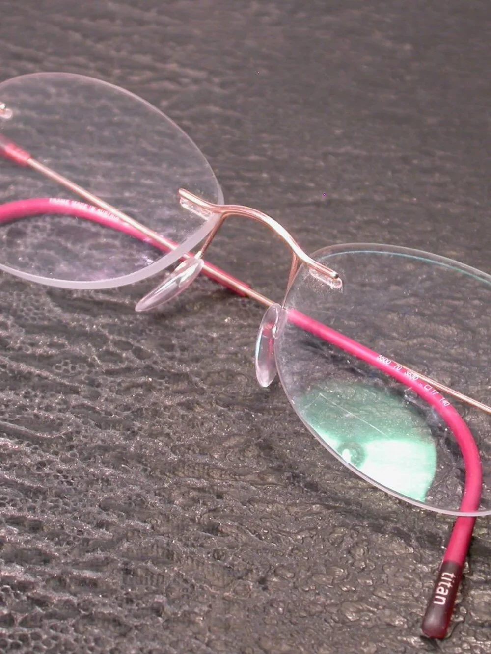 Silhouette Titan Frameless Red and Gold Wire Eyeglasses Made in Austria